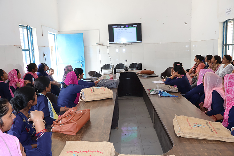 Group of frontline health workers in Uttarakhand participating in a virtual Project ECHO session to improve cancer care delivery.